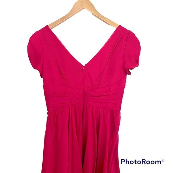 Suzy Chin Silk Double V Neck Midi Dress size 4 - Picture 3 of 9